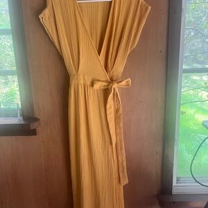 Marine Layer Valencia Wrap Dress Golden Yellow Womens S